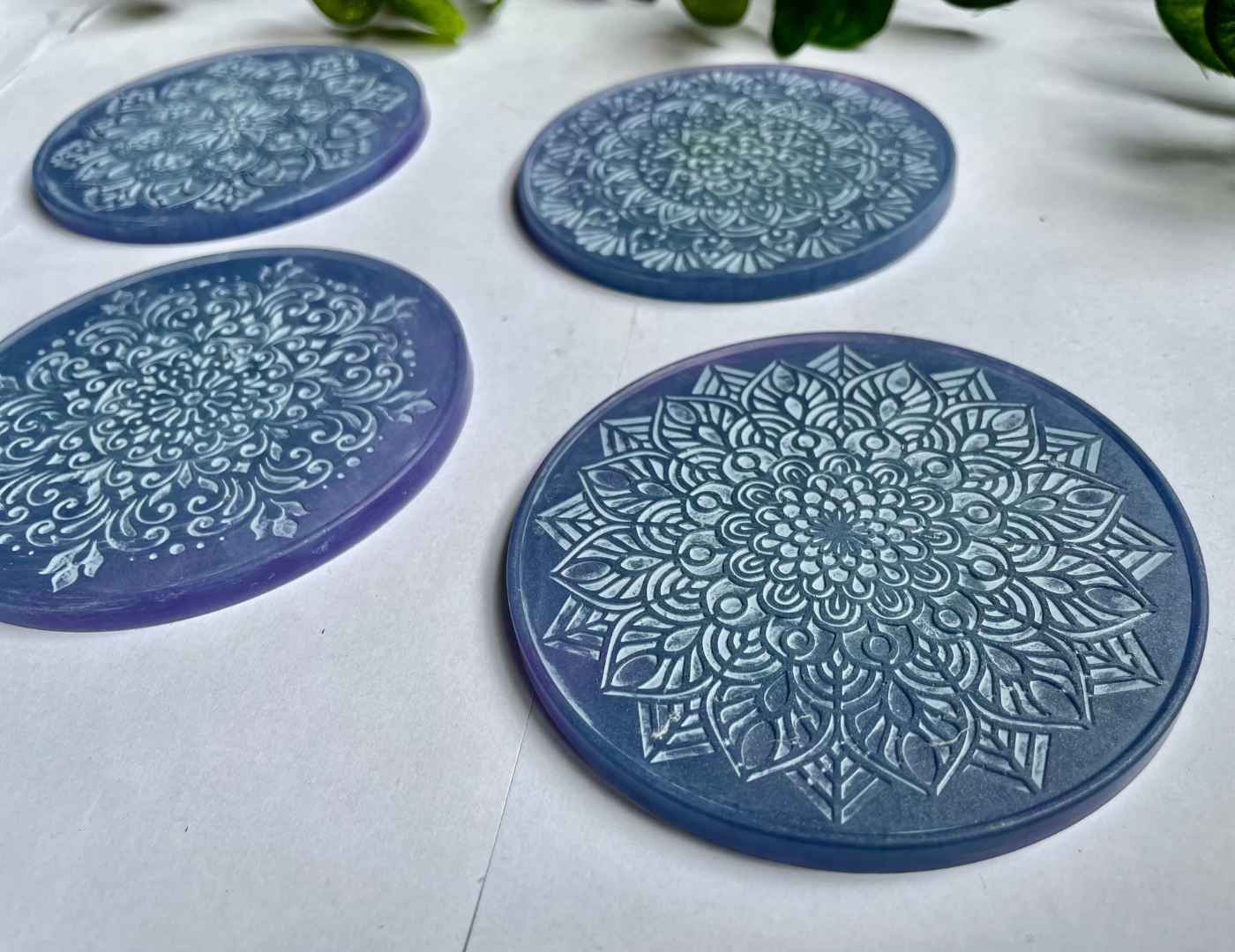 A L V A Mandala Coasters Blue