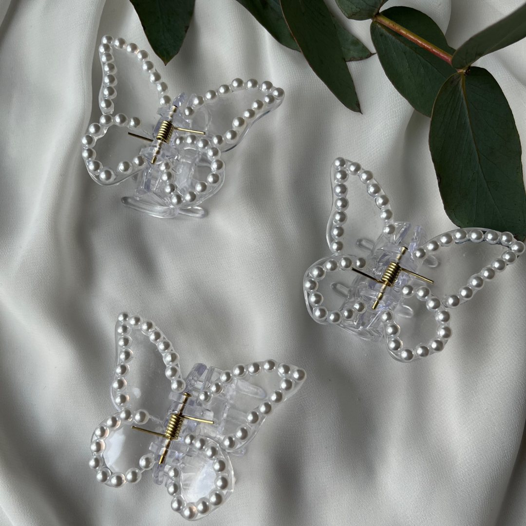 L E X I Hair claw Pearl - Witte Art