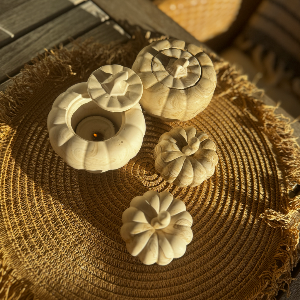 Decorative Pumpkin Large – Brown marble