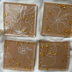 C E C I L I A Coasters Line Art Beige - Witte Art