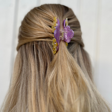 Load image into Gallery viewer, C H R I S E L L E Floral hair claw Purple
