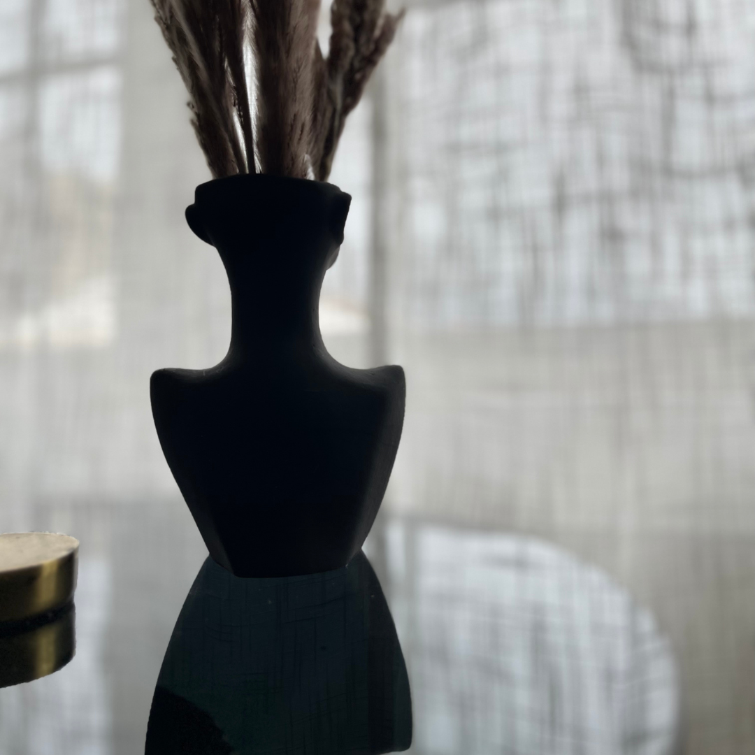 V A L E R I A Vase Black with Green glitter - Witte Art