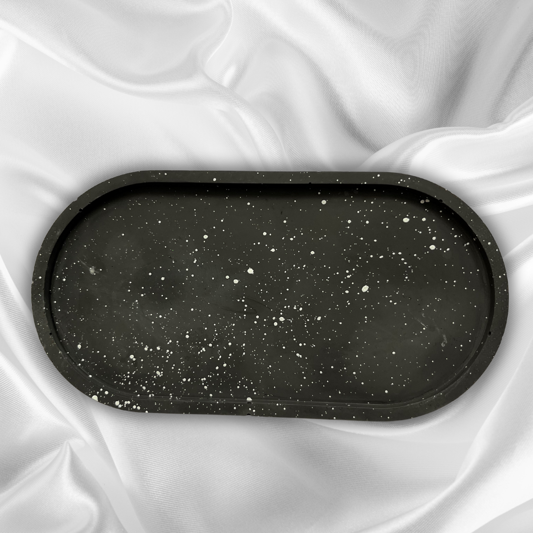 A L Y A Tray Black with White speckle