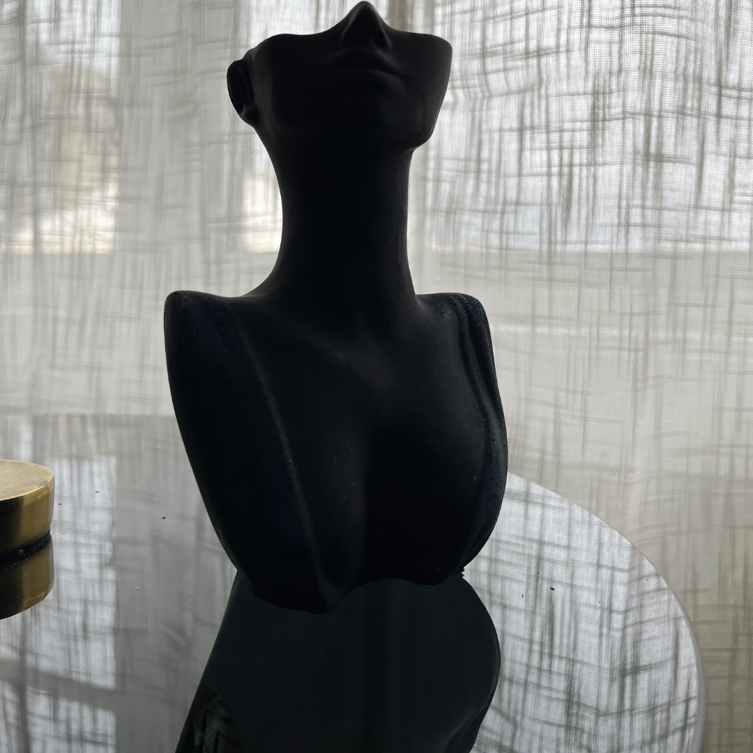 V A L E R I A Vase Black with Green glitter - Witte Art