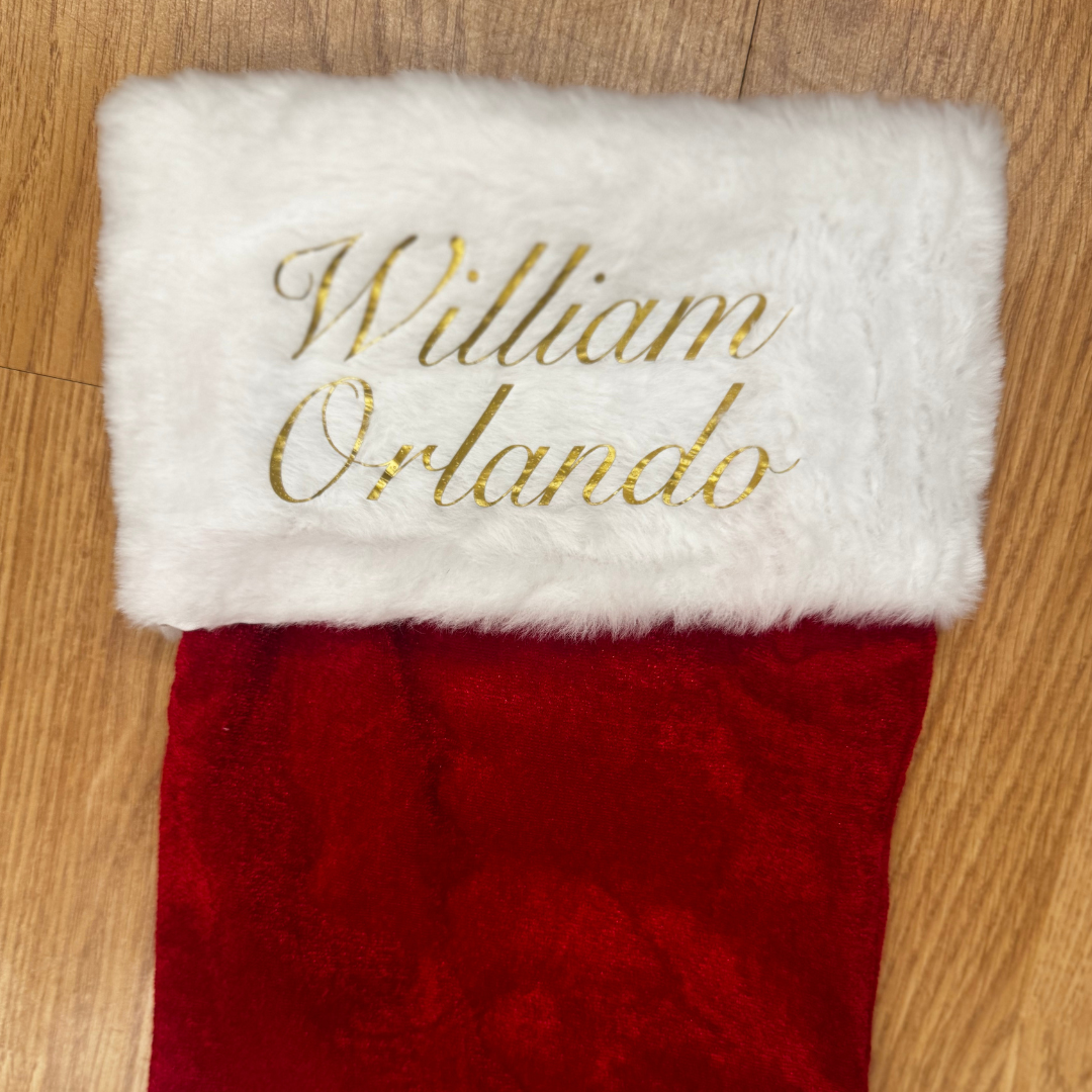 Christmas stocking with name - Red