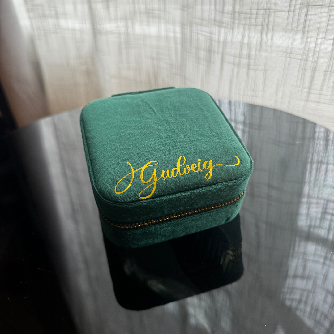 D A L I A  Personalized Travel jewelry box with name Deluxe - Green