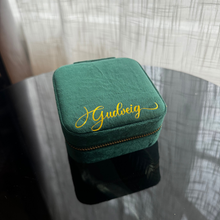 Load image into Gallery viewer, D A L I A  Personalized Travel jewelry box with name Deluxe - Green
