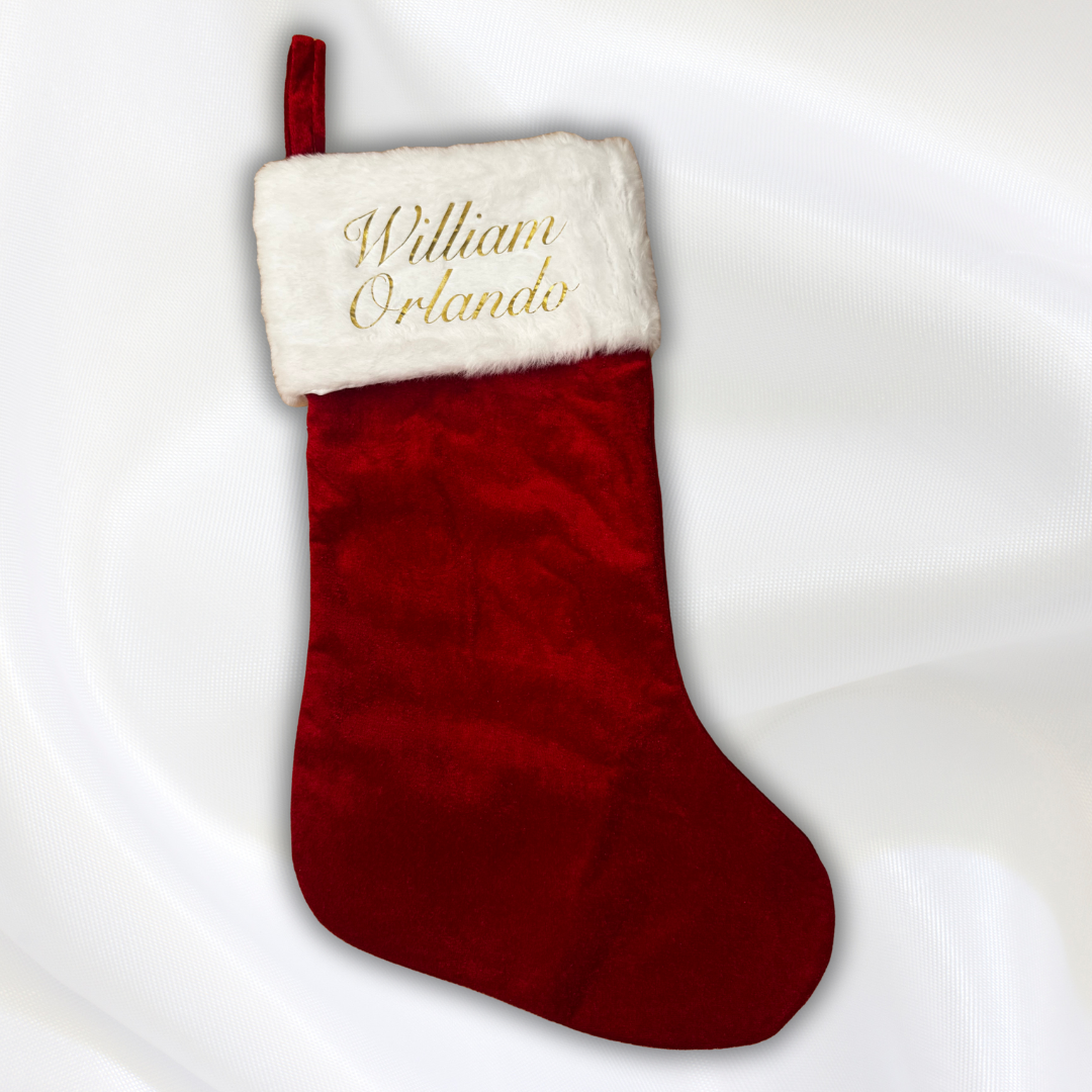 Christmas stocking with name - Red