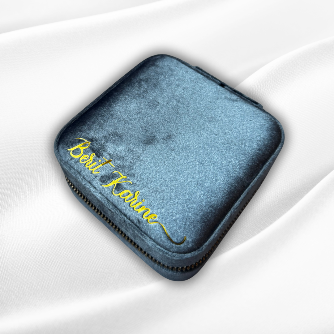 D A L I A  Personalized Travel jewelry box with name Deluxe - Blue
