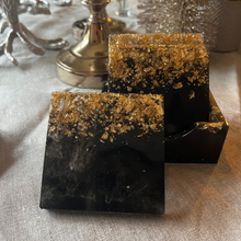 Load image into Gallery viewer, C E L I N A  Coasters Black and Gold
