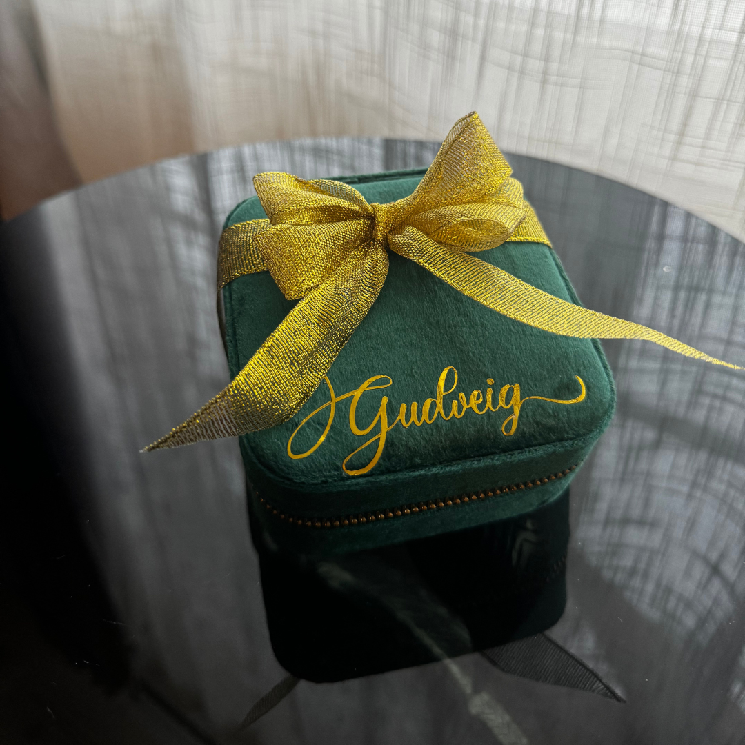 D A L I A  Personalized Travel jewelry box with name Deluxe - Green