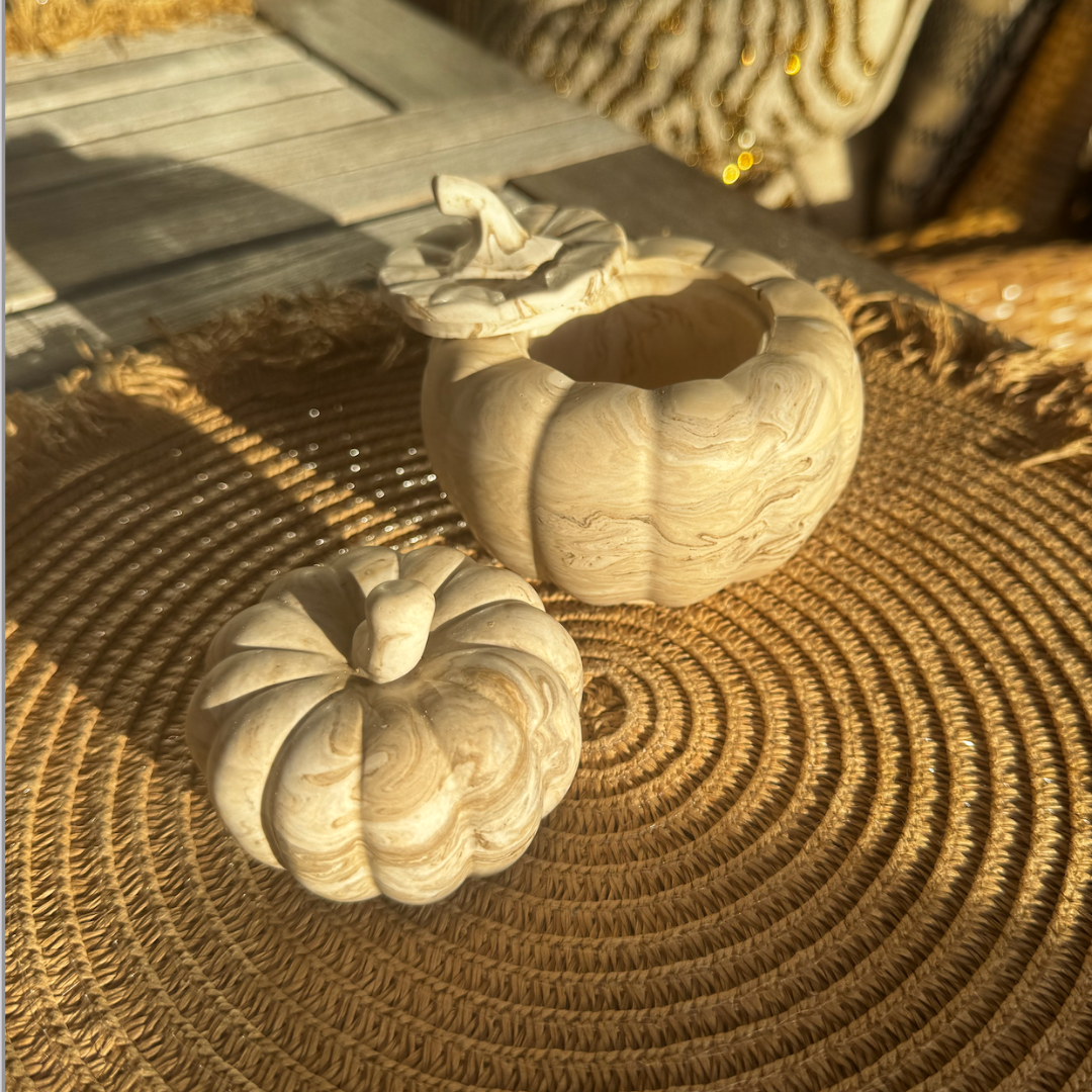 Decorative Pumpkin Large – Brown marble