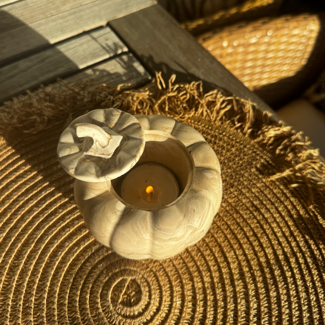 Decorative Pumpkin Large – Brown marble