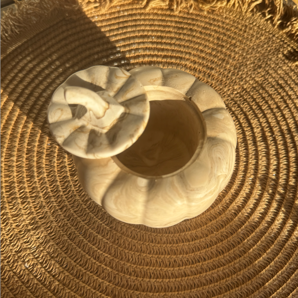 Decorative Pumpkin Large – Brown marble