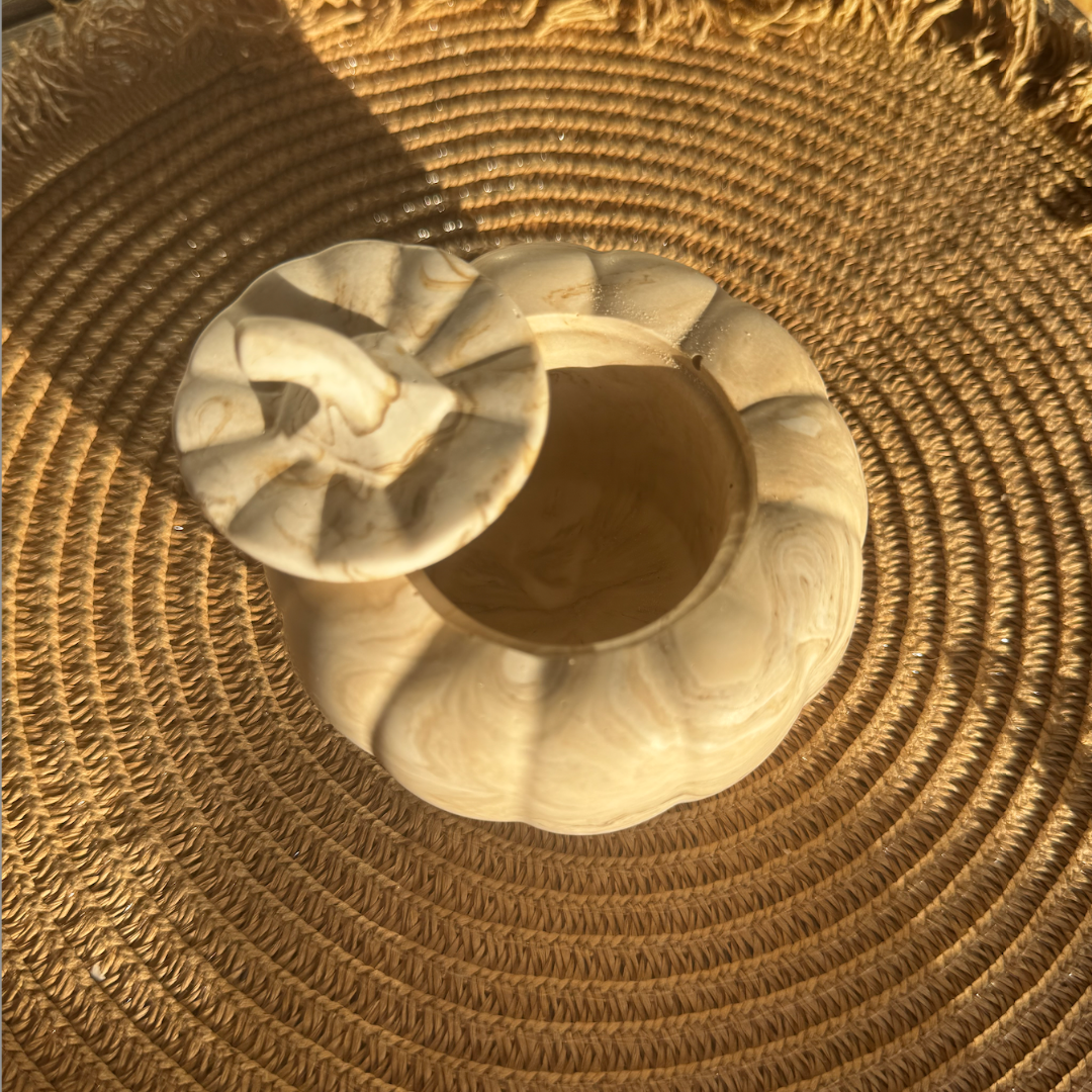 Decorative Pumpkin Large – Brown marble