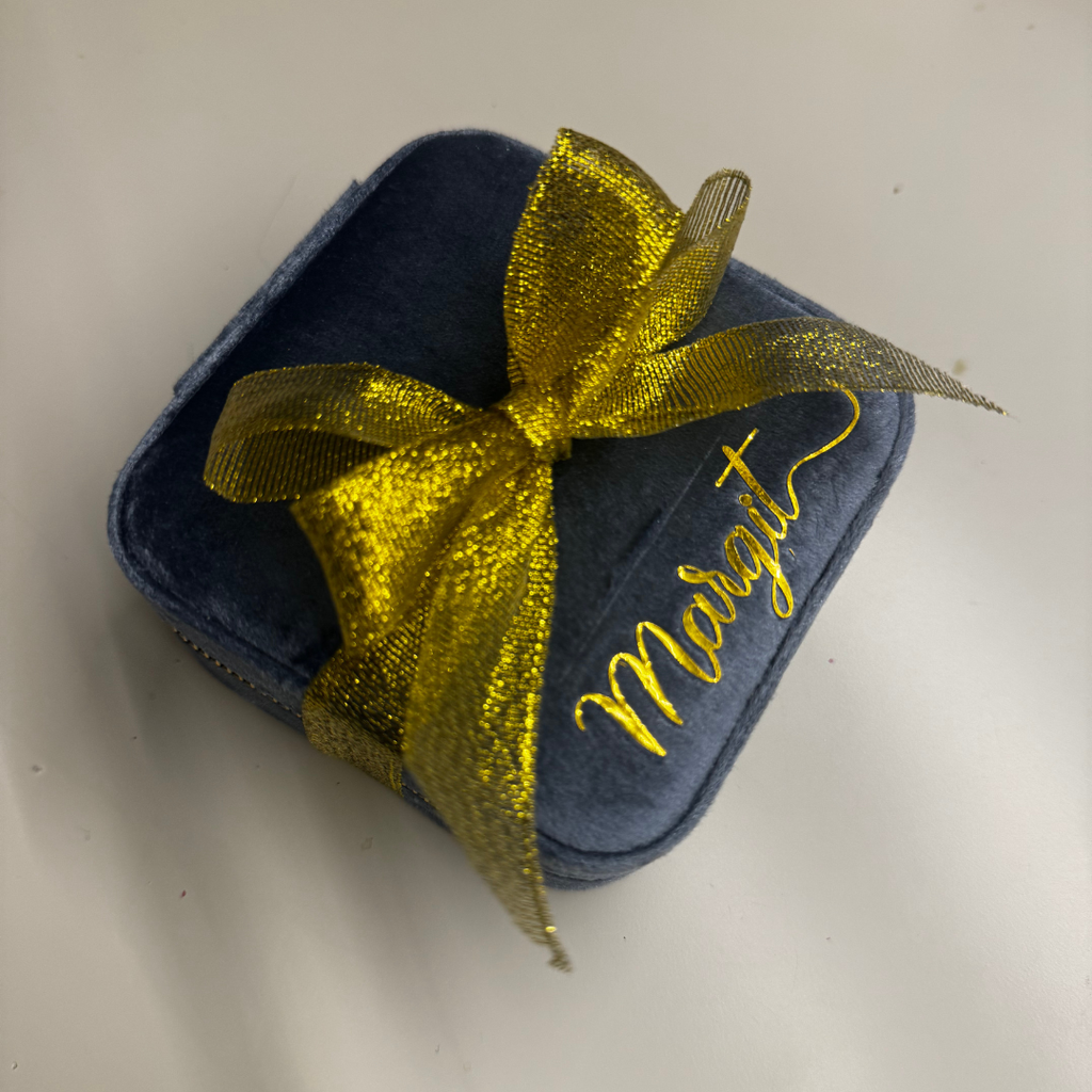 D A L I A  Personalized Travel jewelry box with name Deluxe - Blue