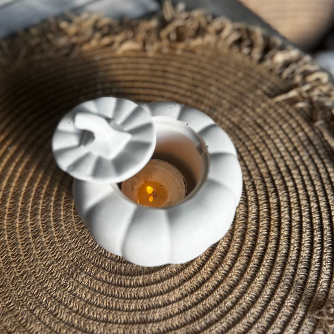 Decorative Pumpkin Large – White