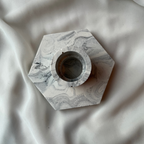 H A R R I E T Hexagon candle holder Marble