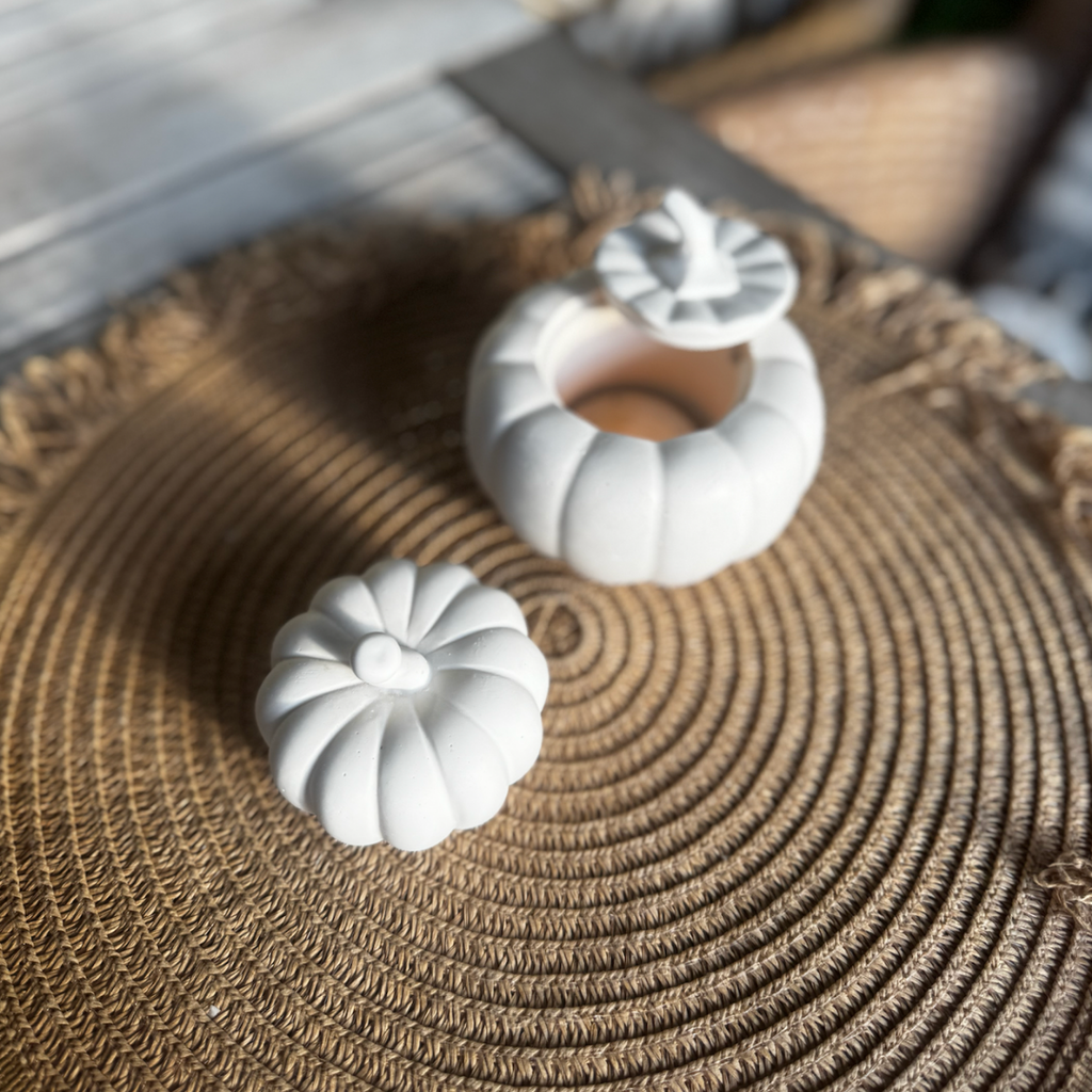 Decorative Pumpkin Large – White