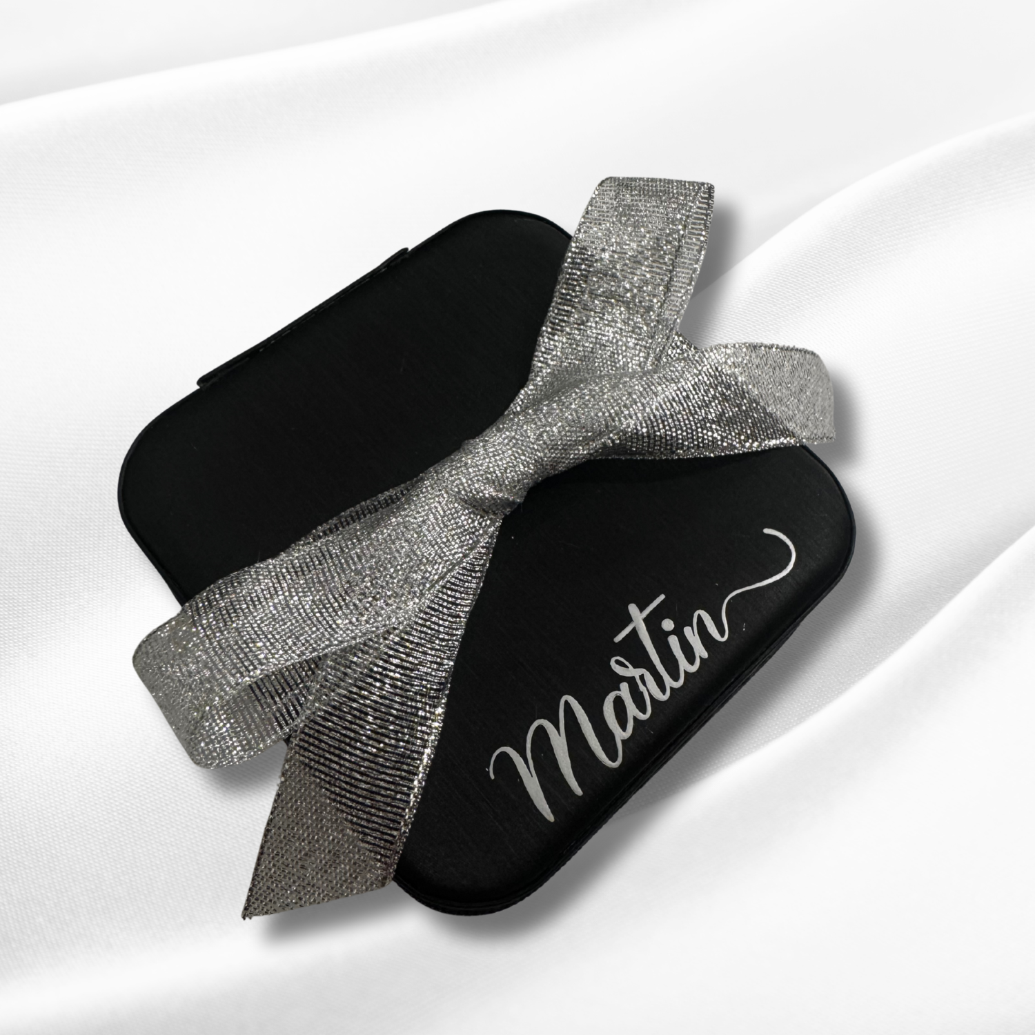 P O L L Y   Personalized Travel jewelry box with name - Black