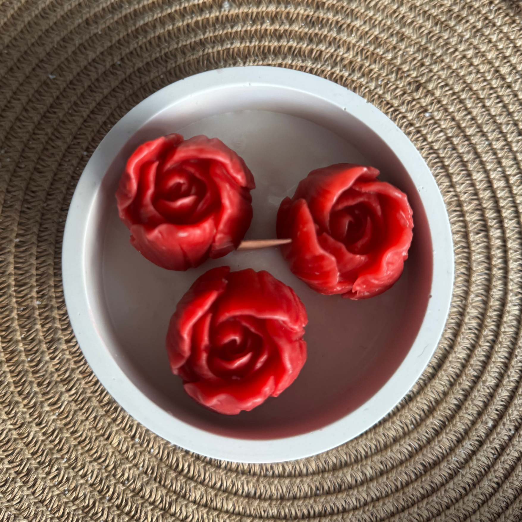 ROSE Bowl Candle – Decorative Floral Candle