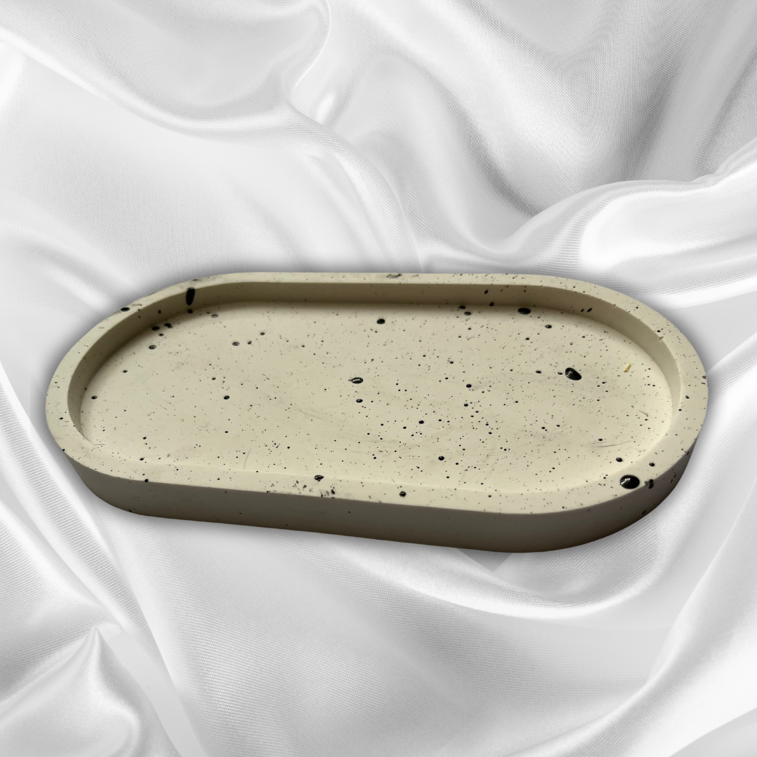 A L Y A Tray White with Black speckle