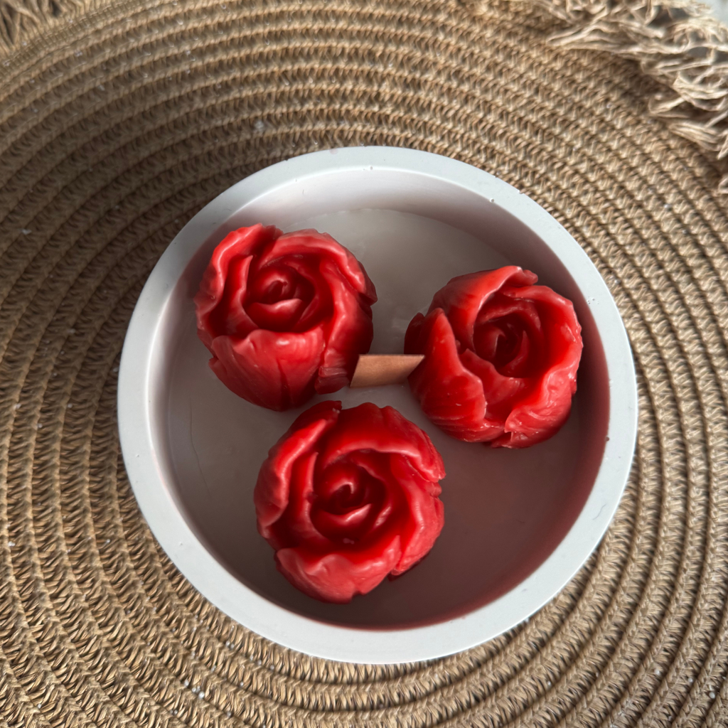 ROSE Bowl Candle – Decorative Floral Candle