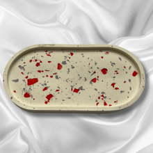 Load image into Gallery viewer, A L Y A White Tray with Red and Purple Terrazzo
