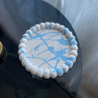 B O B B I   Tray White with Blue splash