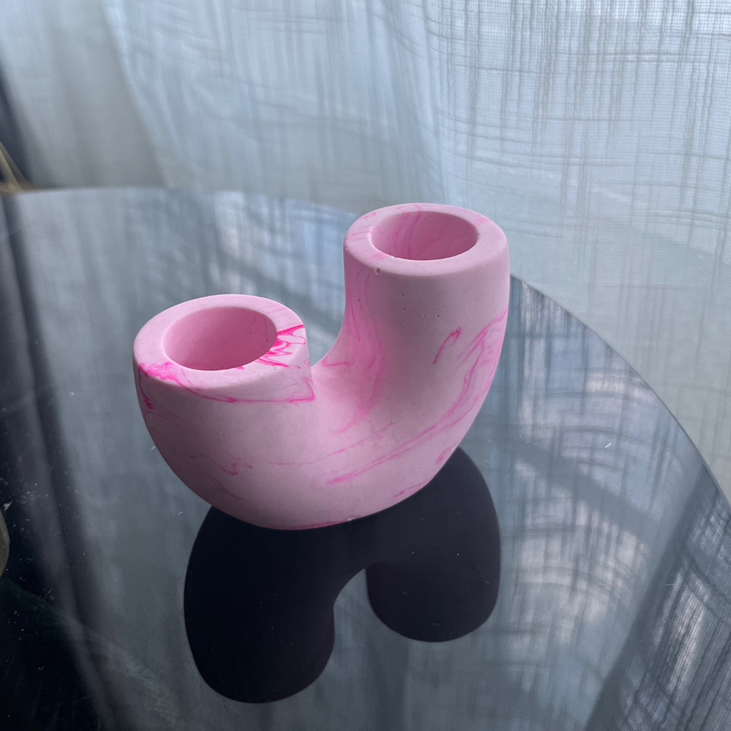 U M A candle holder Pink marble