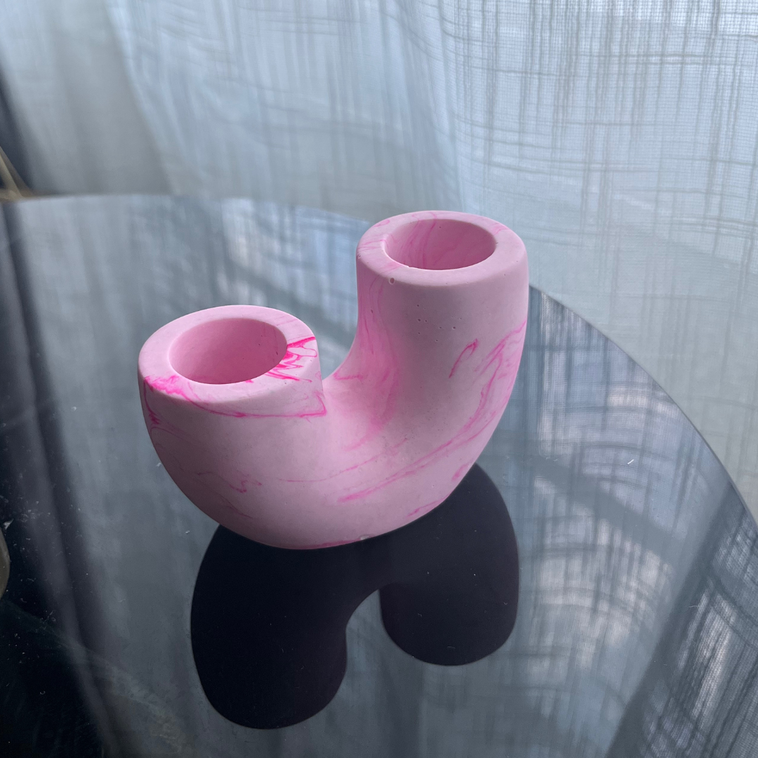 U M A candle holder Pink marble