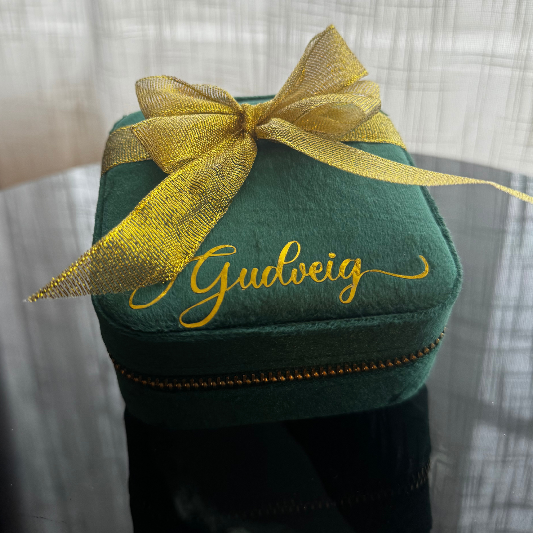 D A L I A  Personalized Travel jewelry box with name Deluxe - Green