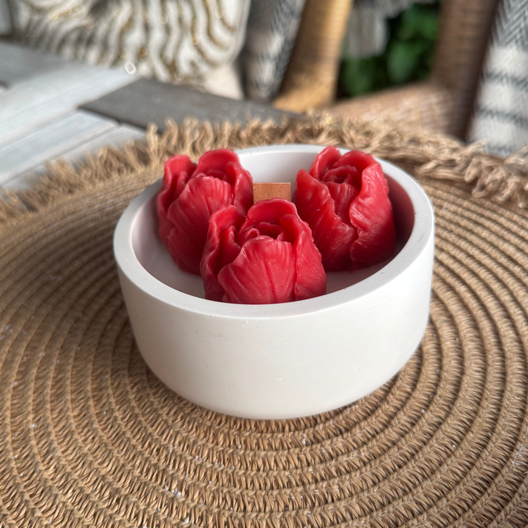 ROSE Bowl Candle – Decorative Floral Candle