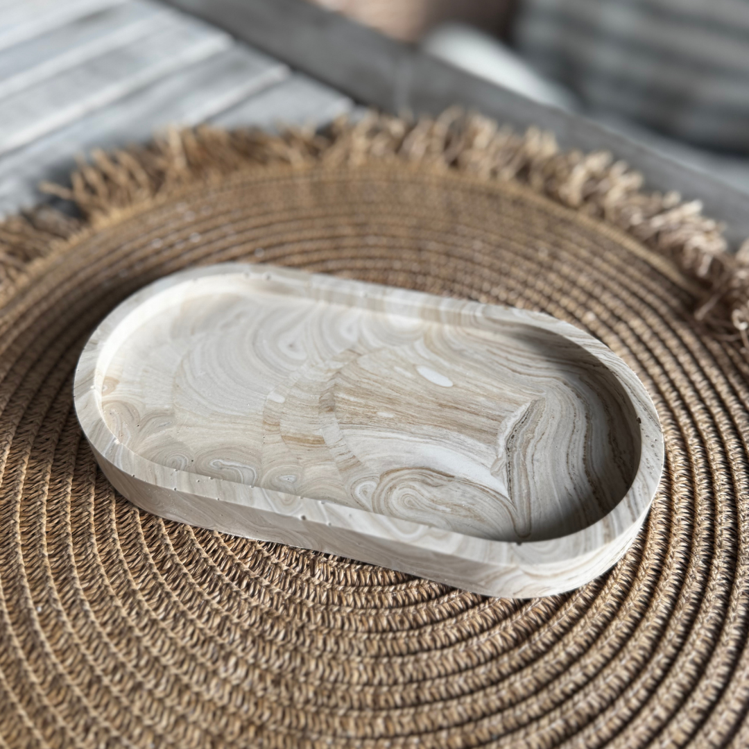 A L Y A Tray Brown Marble