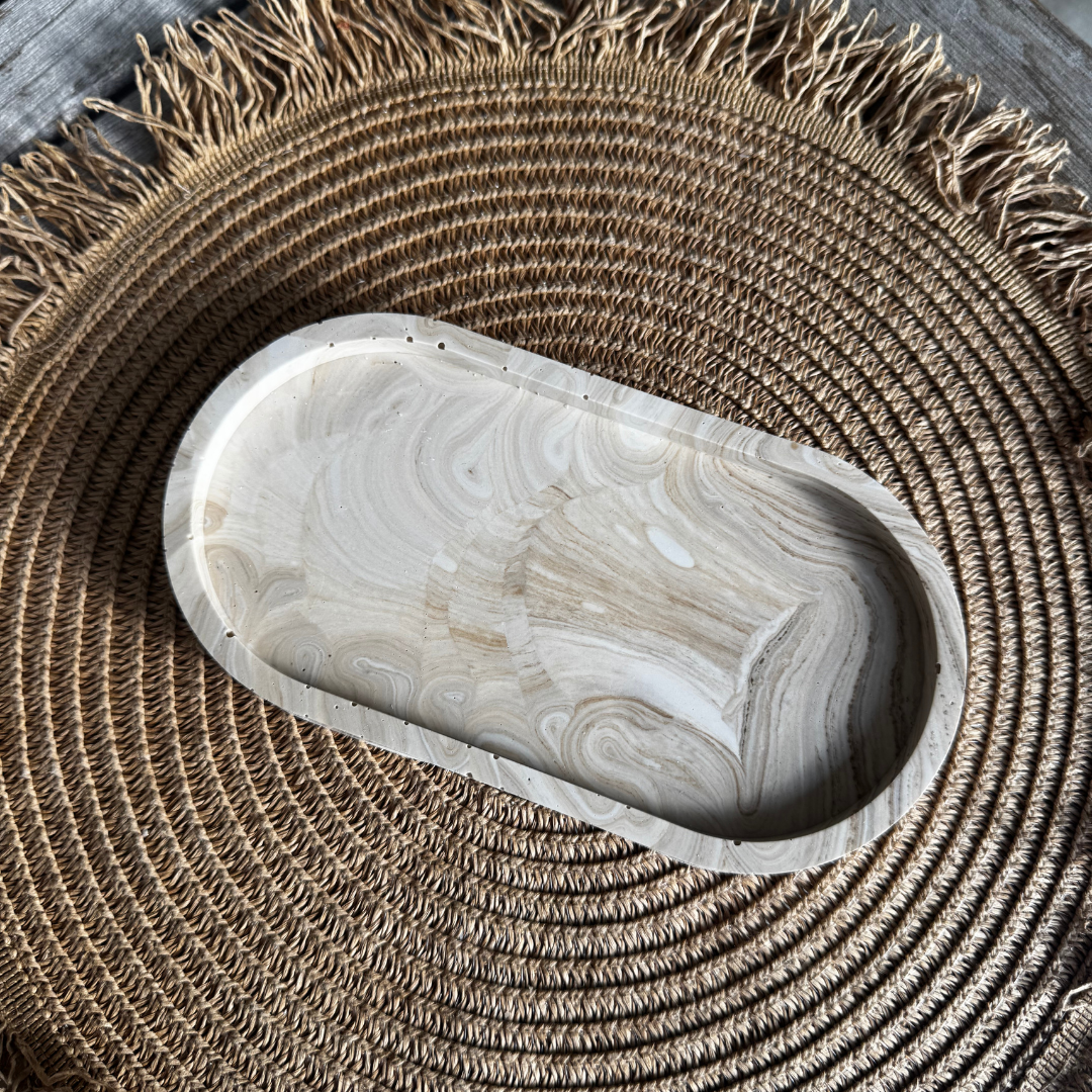 A L Y A Tray Brown Marble