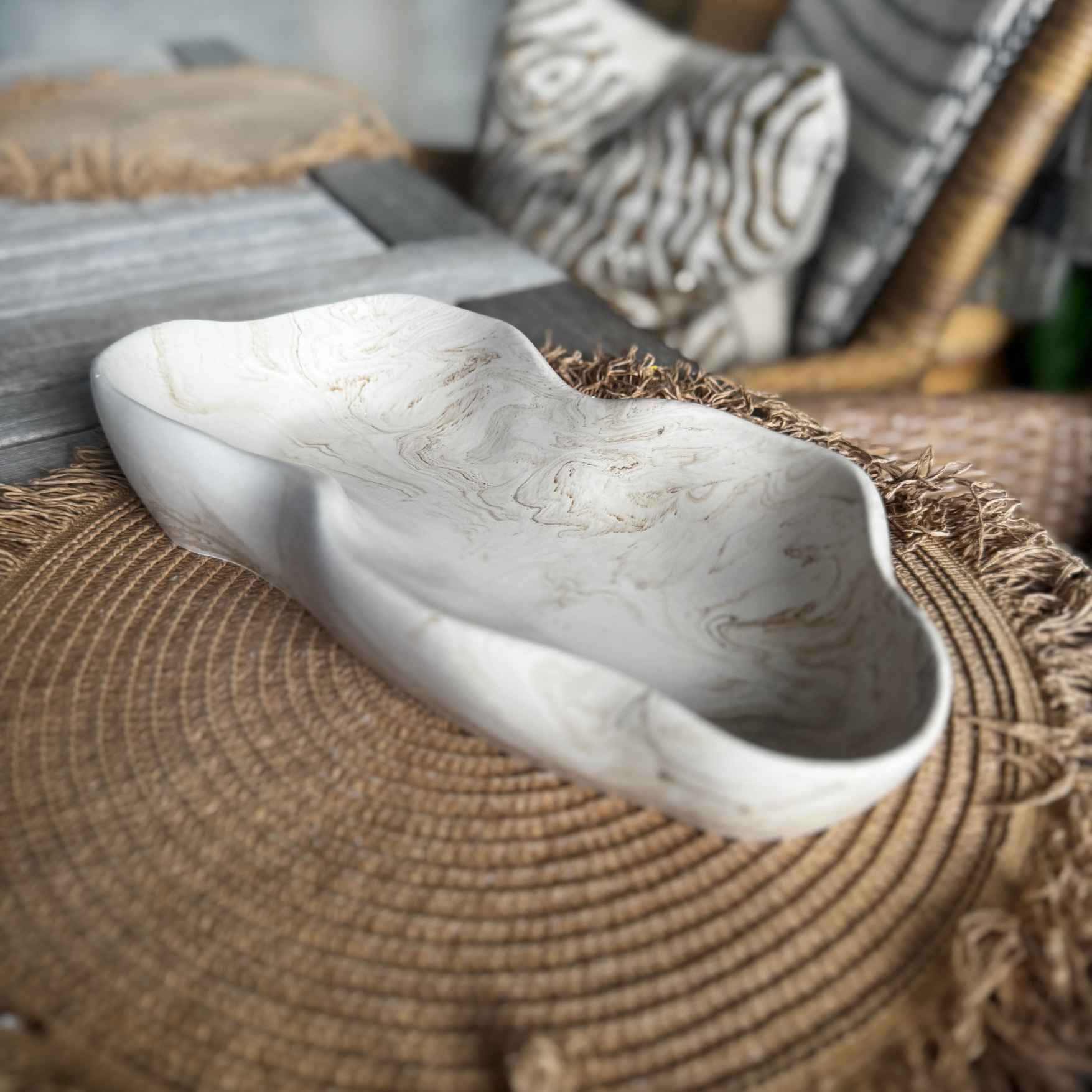 Wave tray Beige Marble