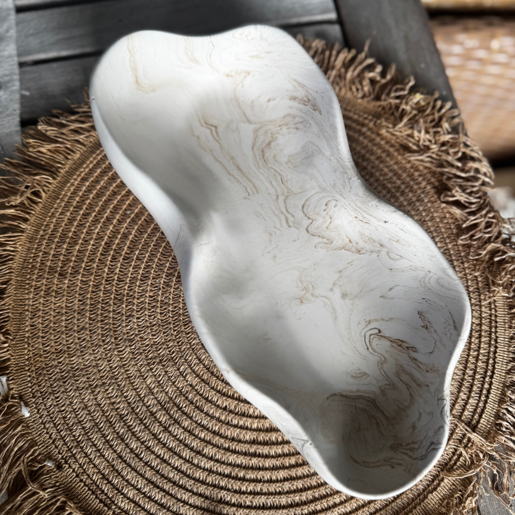 Wave tray Beige Marble