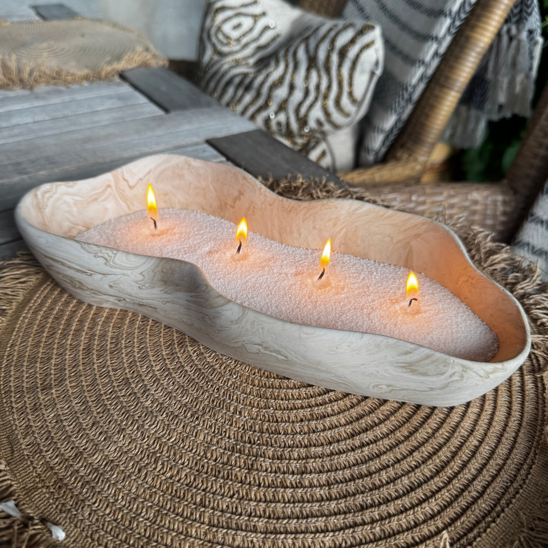 Wave tray Beige Marble