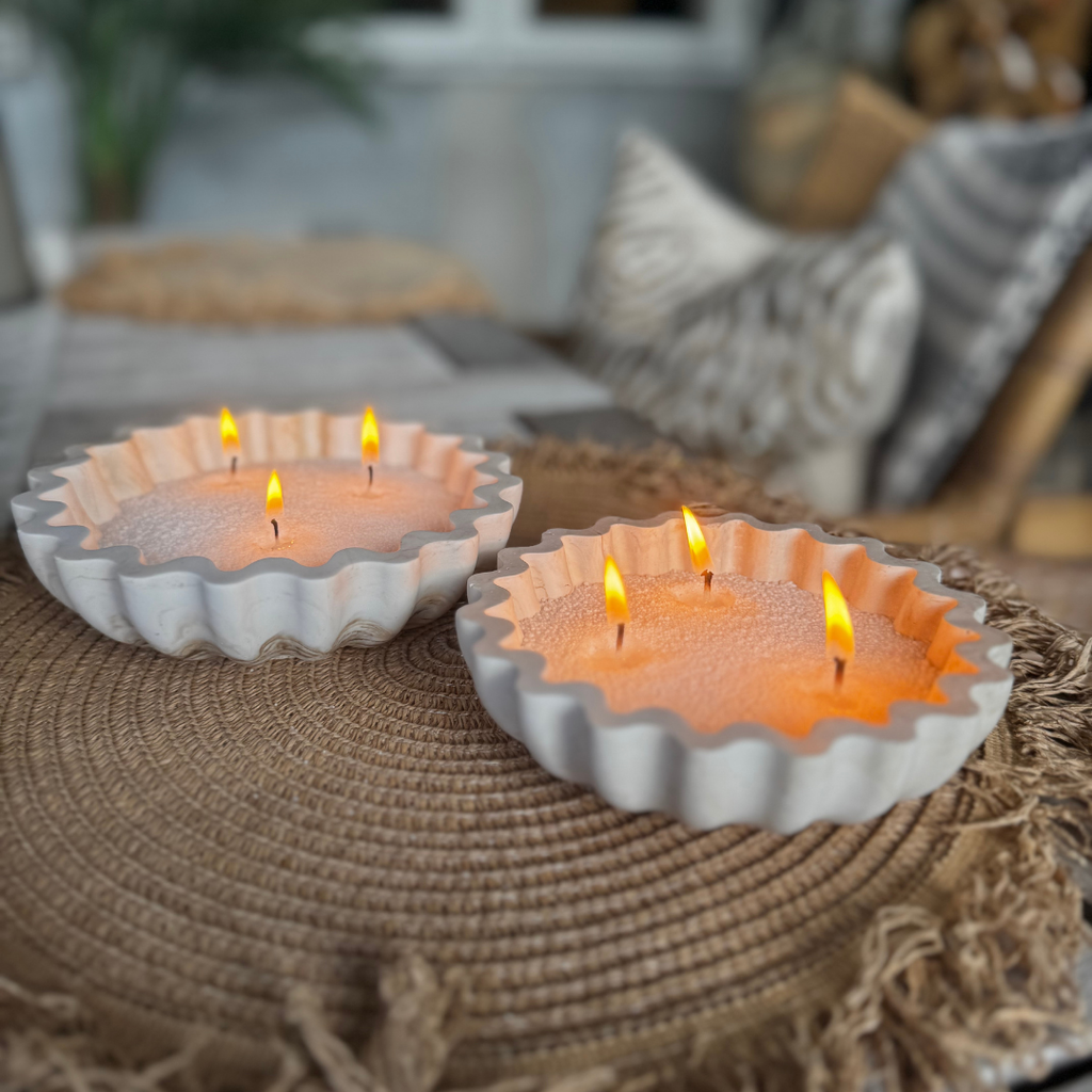 Waffle Tray Large Beige Marble
