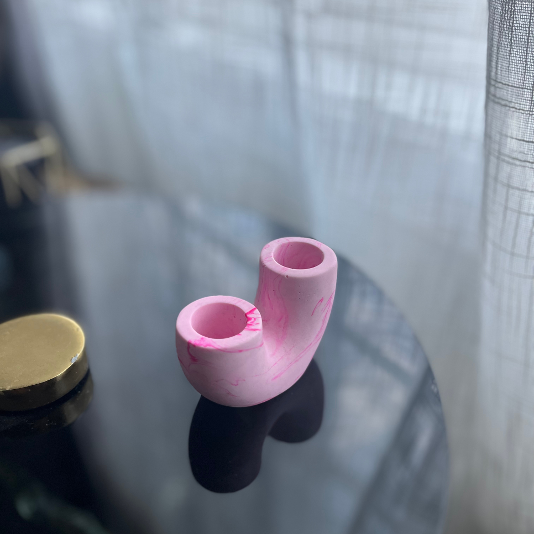 U M A candle holder Pink marble