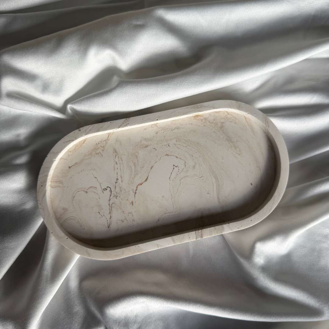 A L Y A Tray Beige Marble