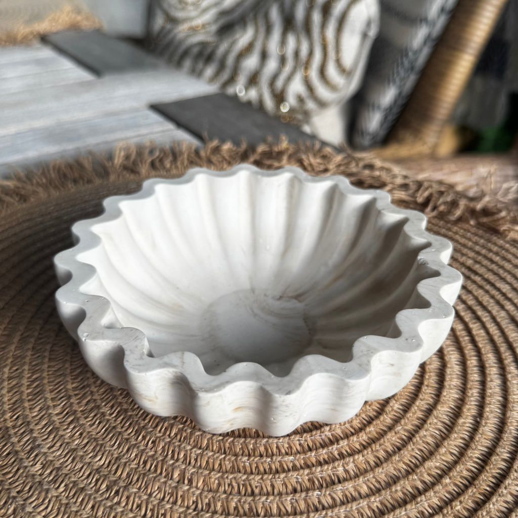 Waffle Tray Large Beige Marble