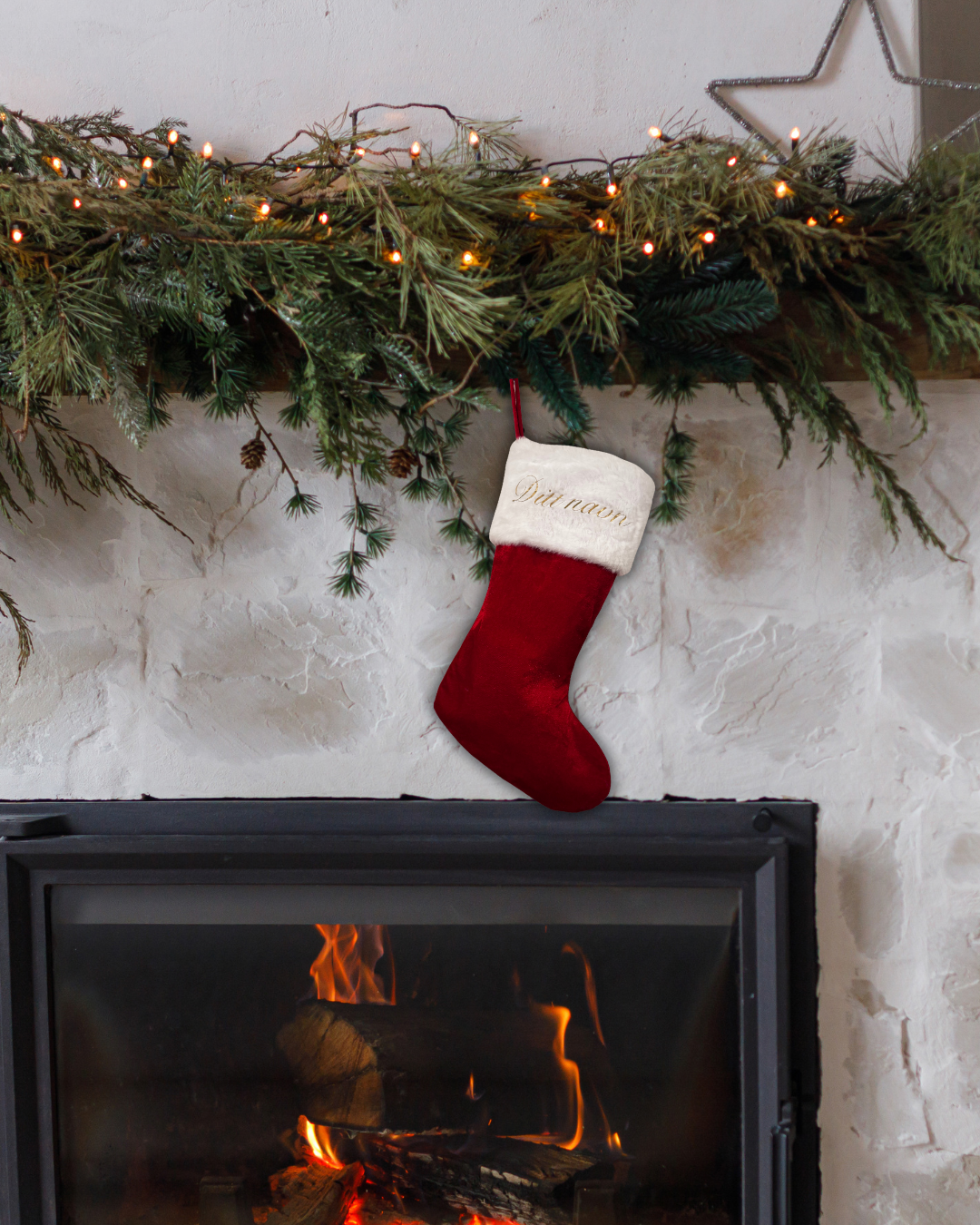 Christmas stocking with name - Red