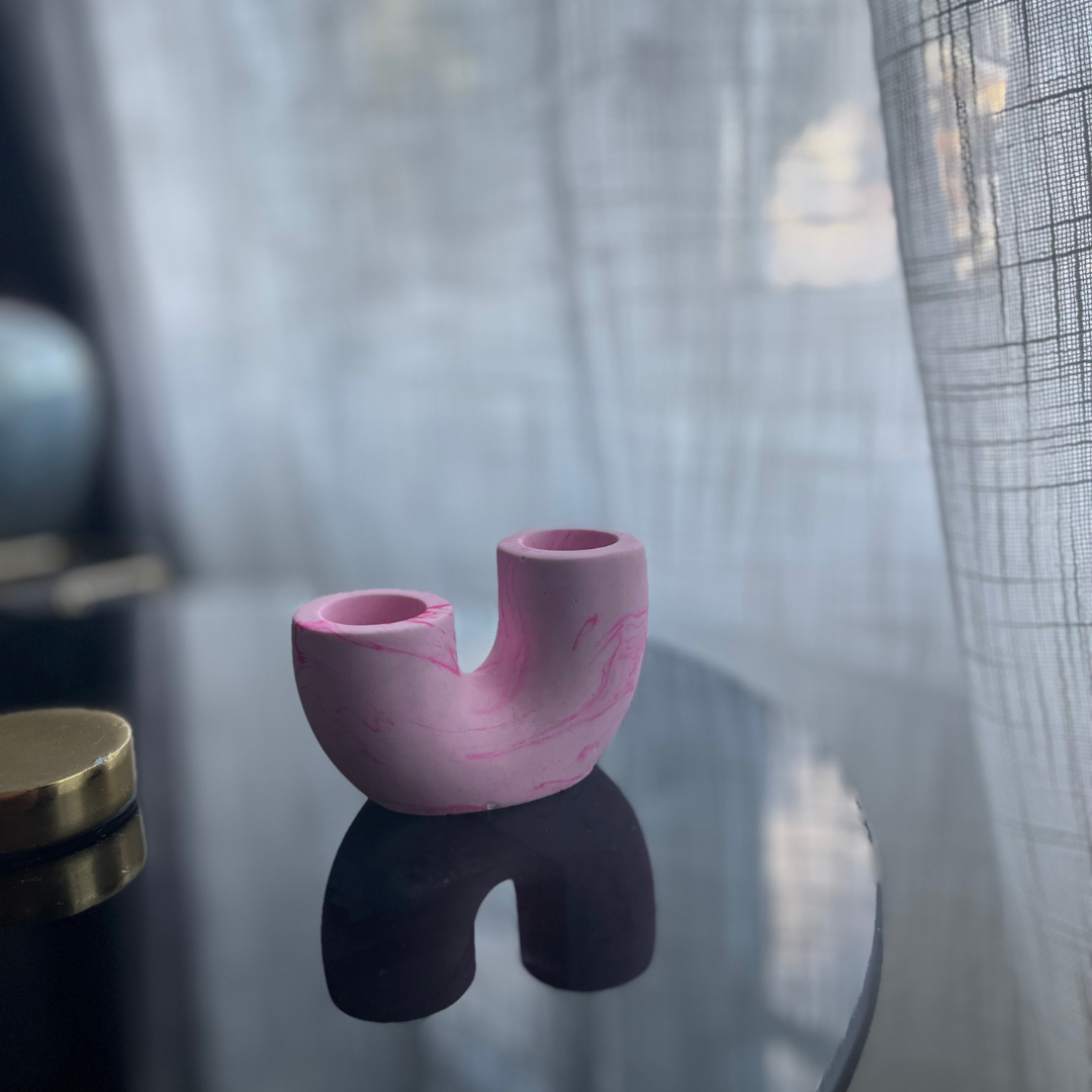 U M A candle holder Pink marble