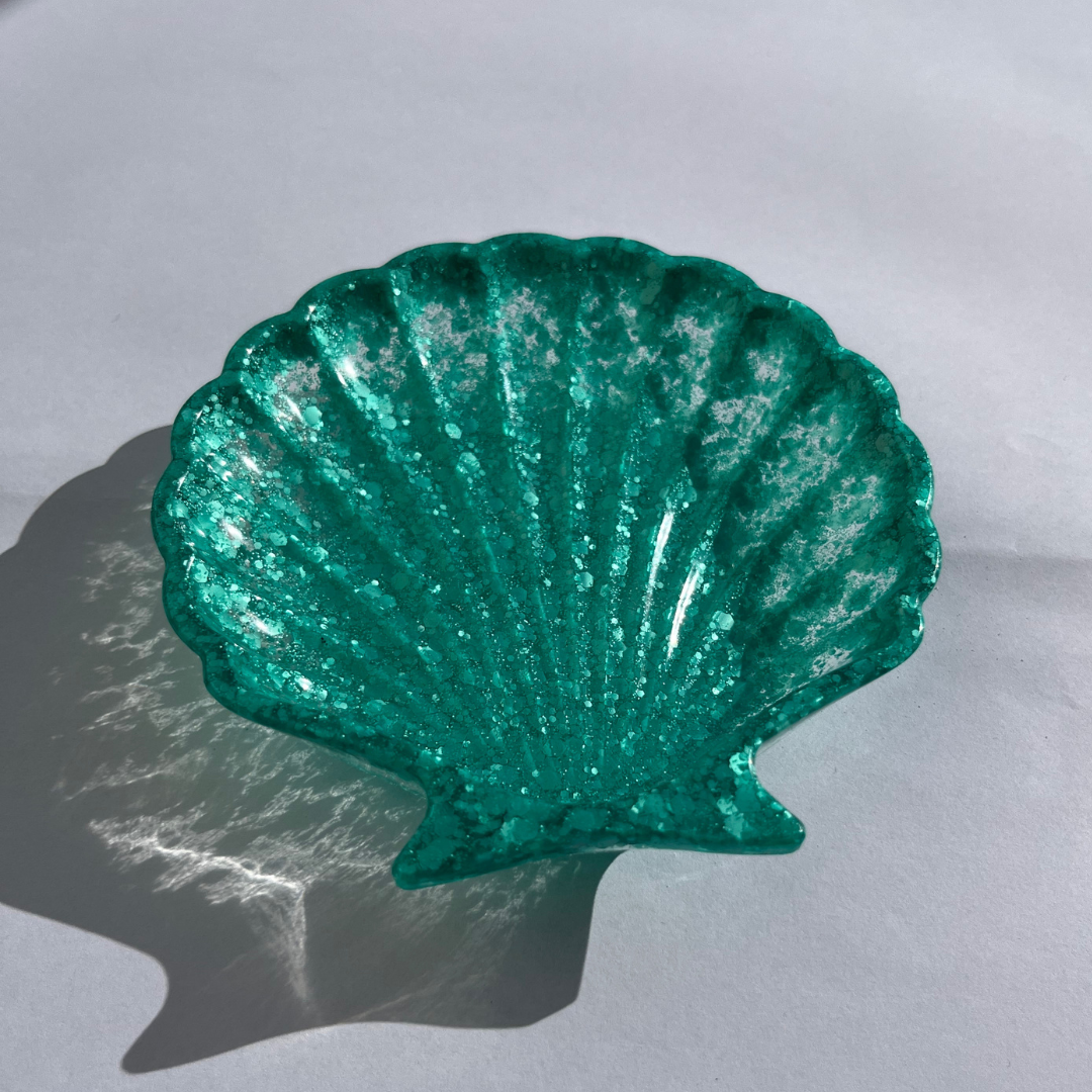 S H E L L Y Tray Turquoise Glitter