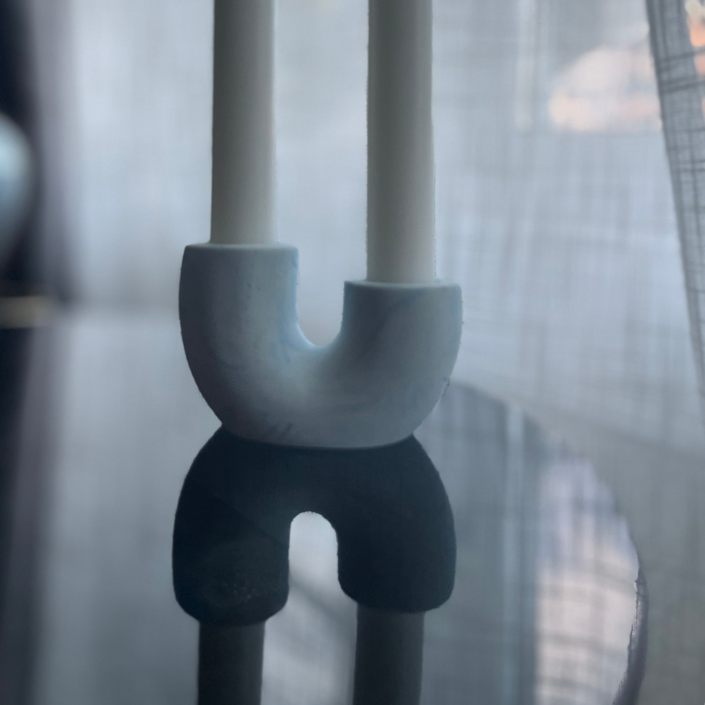 U M A candle holder Blue marble
