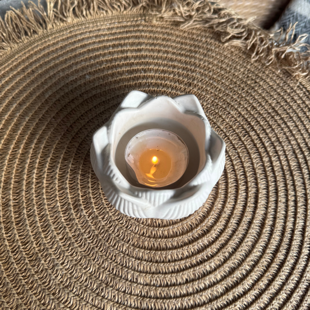 LOLA Candle holder Beige Marble