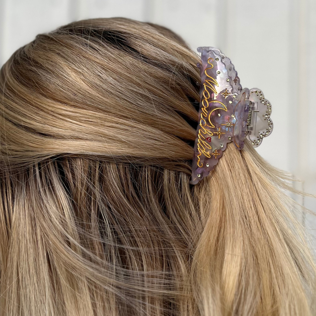 M O O N C H I L D hair claw purple