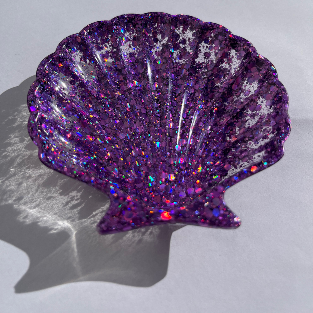 S H E L L Y Tray Purple Glitter - Witte Art