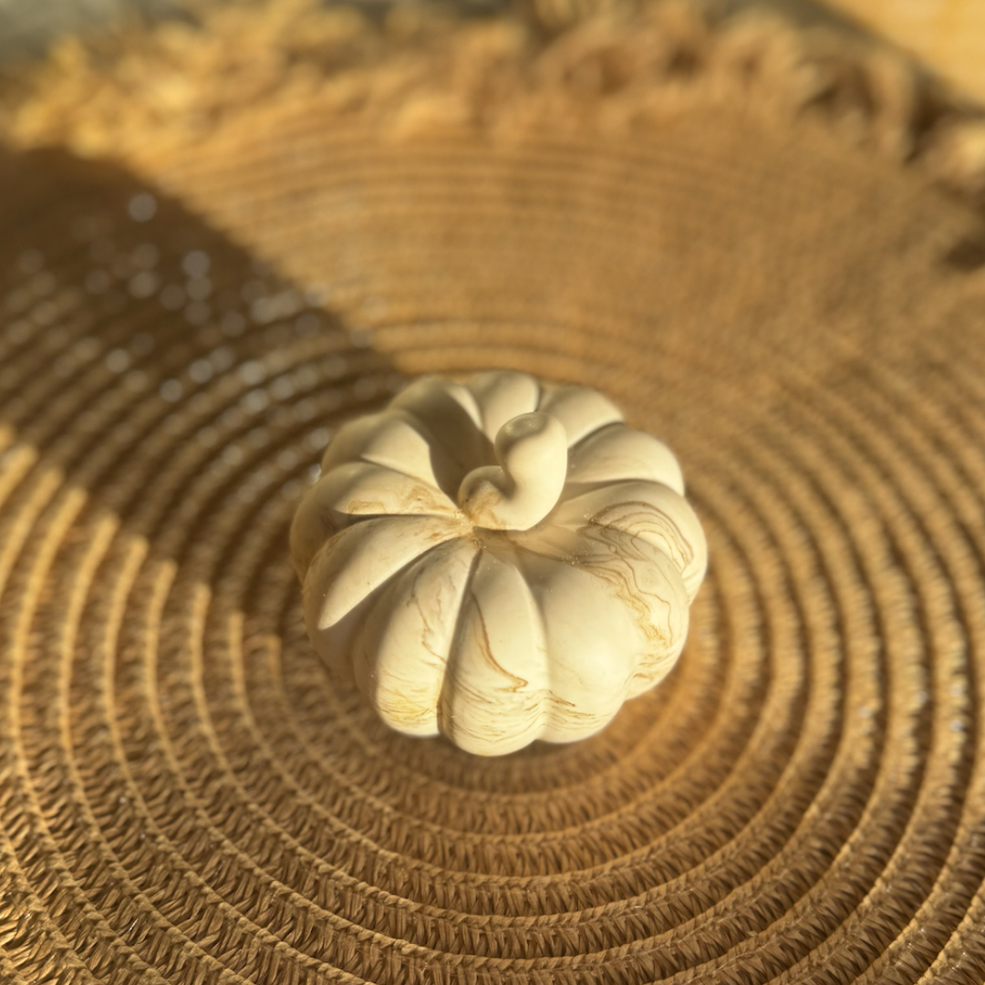Decorative Pumpkin Small – Beige marble